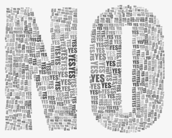 Yes And No Typography 2 Grayscale Clip Arts - Typography Art No, HD Png Download, Transparent PNG