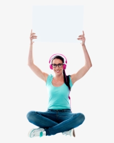 Girl Holding Banner Royalty-free Png - Portable Network Graphics, Transparent Png, Transparent PNG