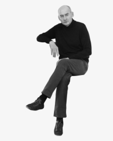 Guy Sitting Png Arms Up - Rem Koolhaas Png, Transparent Png, Transparent PNG