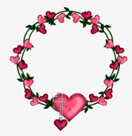 Transparent Frame Wreath With Hearts - Wreath Of Hearts, HD Png Download, Transparent PNG