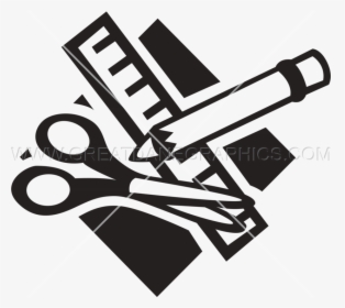 Svg Artwork Supply - School Supplies Clipart Black And White, HD Png Download, Transparent PNG