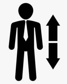 Man Standing With Ascendant And Descendant Arrows Couple - Money Businessman Icon, HD Png Download, Transparent PNG