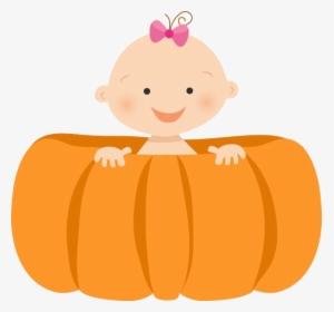 Pumpkin Clipart Baby Girl Free On Transparent Png - Pumpkin Baby Shower Clipart, Png Download, Transparent PNG