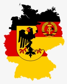 West Germany & East Germany Flag Map - East Germany And West Germany Flag, HD Png Download, Transparent PNG