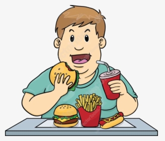 Eating Food Clipart Preview Of Transparent Png - Eating Junk Food Clipart Black And White, Png Download, Transparent PNG