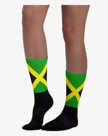 Black Foot Socks - Jamaican Flag Socks, HD Png Download, Transparent PNG