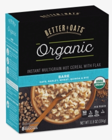 Better Oats Organic Bare Instant Oatmeal Box Image - Better Oats Bare, HD Png Download, Transparent PNG