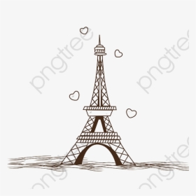 Hand Painted Paris Tower - Eiffel Tower Paris Silhouette, HD Png Download, Transparent PNG