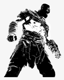God Of War - Black And White Kratos, HD Png Download, Transparent PNG