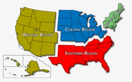 Southern Region Us States Map Regions Explained Fresh - Rural Vs Urban Map, HD Png Download, Transparent PNG