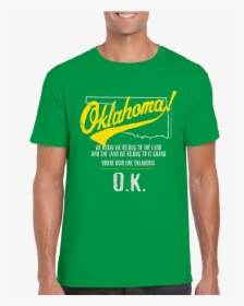 Oklahoma Unisex Irish Green Tee- Map Outline - Active Shirt, HD Png Download, Transparent PNG