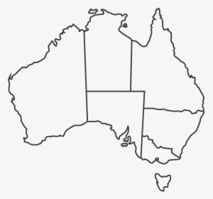 Australia Map Grey Outline - Map Of Australia Plain, HD Png Download, Transparent PNG