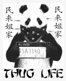 Transparent Thug Life Png - Gangster Panda Tattoo, Png Download, Transparent PNG