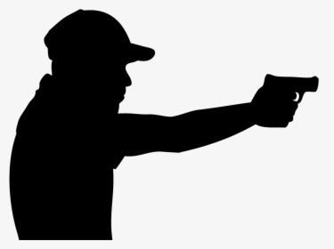 Metallic Silhouette Shooting Gun - Shooting Silhouette Gun, HD Png Download, Transparent PNG