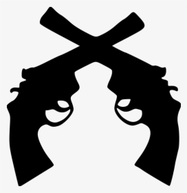 Crossed Pistols Silhouette Png - Crossed Gun Clip Art, Transparent Png, Transparent PNG