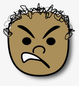 Angry, Avatar, Curly, Face, Head - Angry Boy Face Clipart, HD Png Download, Transparent PNG