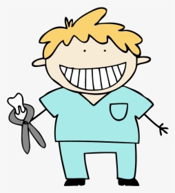 A Cute Cartoon Style Drawing Of A Smiling Dentist With - Clipart Dentist Png, Transparent Png, Transparent PNG