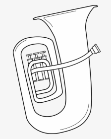 Black And White Tuba Design Free Clip Art - Black Tuba Marching Band, HD Png Download, Transparent PNG