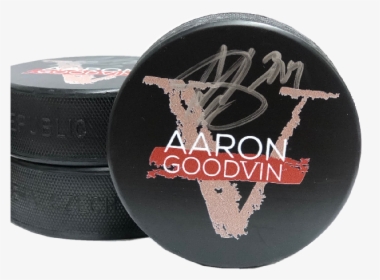 Aaron Goodvin Autographed Hockey Puck V Album Logo - Reindeer, HD Png Download, Transparent PNG