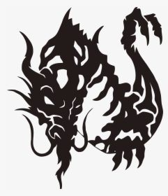 Clipart Tribal Dragon - Drawing Easy Simple Dragon, HD Png Download, Transparent PNG