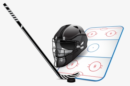 Transparent Crossed Hockey Sticks Png - Hockey Stick Helmet And Puck, Png Download, Transparent PNG