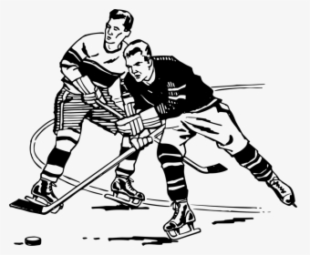 Line Art,ice Hockey,bandy - Playing Hockey Clipart Black And White, HD Png Download, Transparent PNG