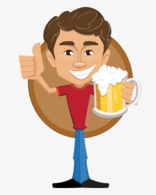 Man, Beer, Thumbs Up, Holding, Happy, Smile, T Shirt - Happy Birthday Polish Gif, HD Png Download, Transparent PNG