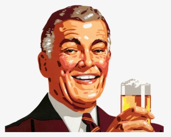 Drink Illustration Beer The With Man Clipart - Bebendo Cerveja Png, Transparent Png, Transparent PNG