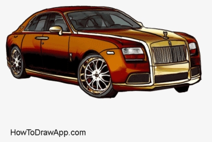 How To Draw A Rolls Royce - Rolls Royce Car Drawing, HD Png Download, Transparent PNG