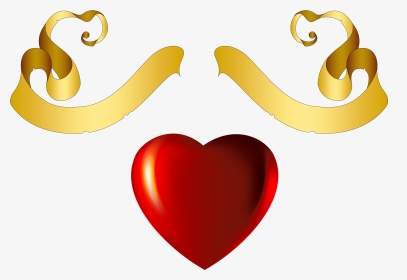 Hearts Clipart Heart Banner - Red And Gold Hearts, HD Png Download, Transparent PNG