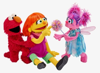 Sesame Street Julia Elmo And Abby, HD Png Download, Transparent PNG