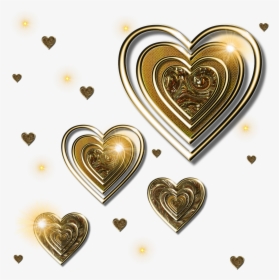 Gold Heart Transparent - Gold Png Heart, Png Download, Transparent PNG
