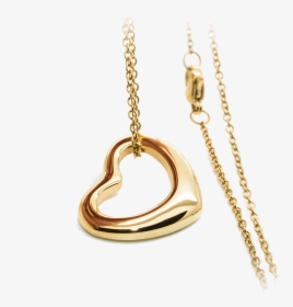 Gold Heart Pendant - Chain, HD Png Download, Transparent PNG