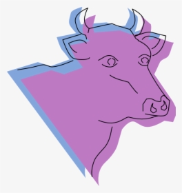Stylized Cow Head Svg Clip Arts - Фиолетовая Корова Png, Transparent Png, Transparent PNG