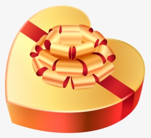 Gold Heart Chocolates Box Png Clipart Picture - Gold Heart Box Of Chocolate, Transparent Png, Transparent PNG