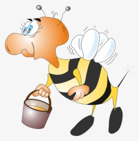Bee, Honey Bee, Honey, Beekeeping - Cartoon, HD Png Download, Transparent PNG