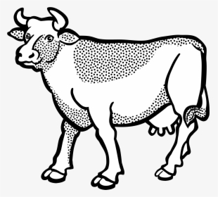 Lineart Clip Arts - Pair Of Cows Clipart, HD Png Download, Transparent PNG