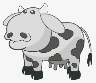 Cow, Black And White, Animal, Mammal, Cattle, Farms - Cow Clip Art, HD Png Download, Transparent PNG