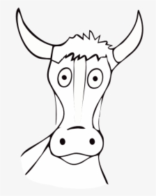 Cow Farbe Drawn Cow Art Sheet Page Black White Line - Cattle, HD Png Download, Transparent PNG