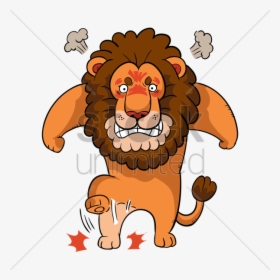 Cartoon Lion Feeling Angry Vector Image - Angry Lion Face Cartoon, HD Png Download, Transparent PNG