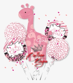 Its A Girl Giraffe Bouquet - Its A Girl Balloons Png, Transparent Png, Transparent PNG