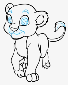 How To Draw Baby Lion - Draw A Baby Lion, HD Png Download, Transparent PNG