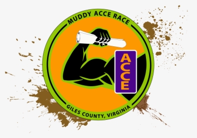 Logo For Muddy Acce Race With Mud Splatter Behind - Graphic Design, HD Png Download, Transparent PNG