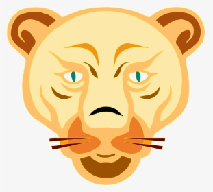 Transparent Angry Lion Png - Mountain Lion Cartoon Face, Png Download, Transparent PNG