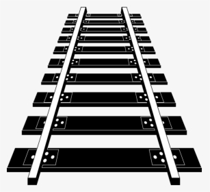 Railroad, Track, Rail, Transportation, Train - Train Track Clipart Black And White, HD Png Download, Transparent PNG