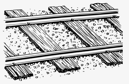 Rail Transport Train Track Drawing Railway Clipart - Train Track Clipart Black And White, HD Png Download, Transparent PNG