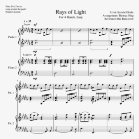 Rays Of Light Piano Duet Easy - No Doubt Dont Speak Sheet Easy, HD Png Download, Transparent PNG