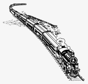 Line Art,hardware Accessory,monochrome - Clipart Black And White Long Train, HD Png Download, Transparent PNG