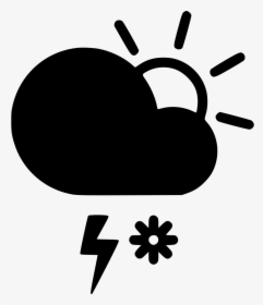 Day Snow Storm Cloud Lightning Sun Comments - Sun And Wind Icon, HD Png Download, Transparent PNG