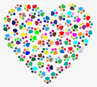 Heart,area,circle - Paw Print Heart Shape, HD Png Download, Transparent PNG